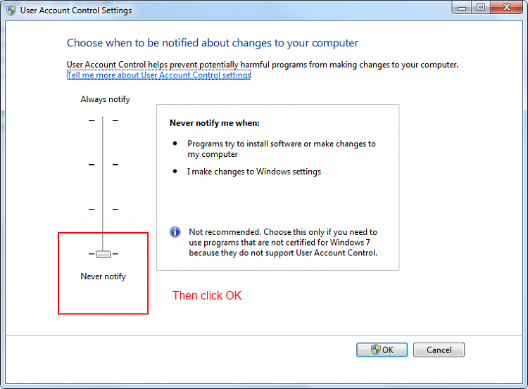 Copy files to new PC - file permission problems-uac-disable.png