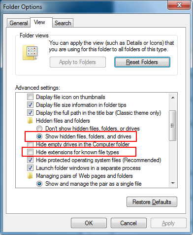 How-To Configure Windows 7 to Show File Extensions