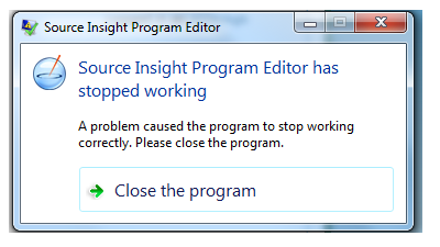 Source Insight editor stopped working with Exception code: 0xc0000005-newpic.png