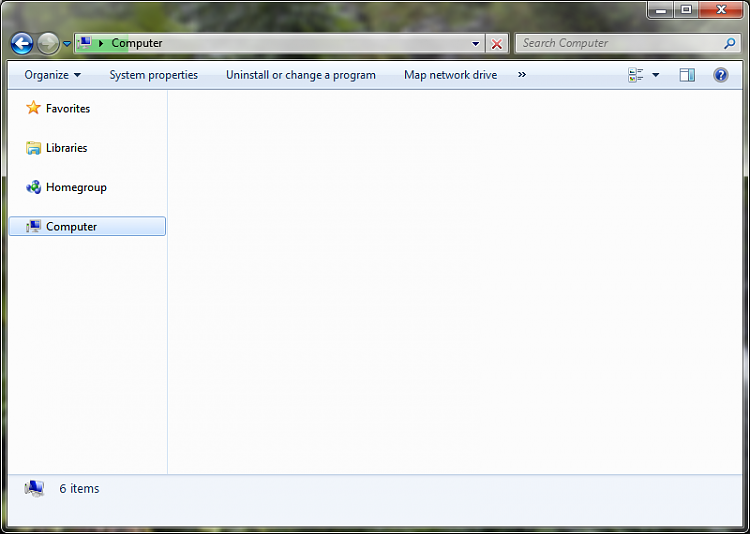 Windows Explorer - Control Panel and Computer windows empty on opening-computer-screen.png