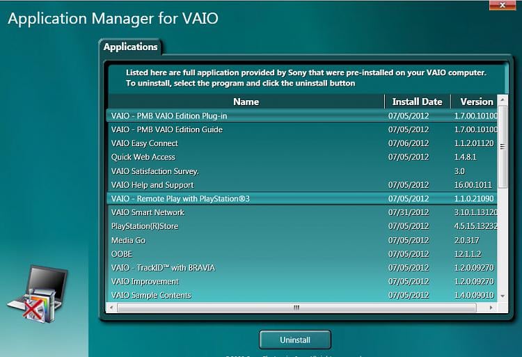 Vaio Analysis manager / Windows Installer window keeps popping up Windows