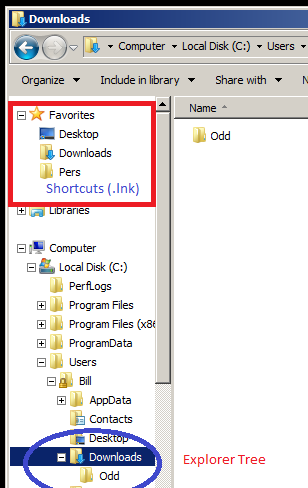 Expanding the downloads folder in Windows explorer-left-pane.png