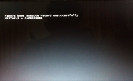 Got this when booting, &quot;remove boot execute record unsuccessfully&quot;...-image.jpg