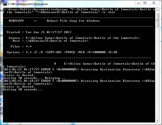 How to copy a file from 1 pc to another pc in network using batch file-error.png