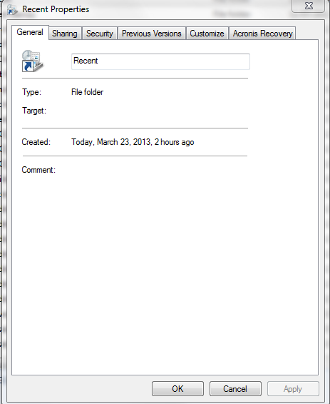How to re-create the special object in User Profile of Windows 7???-1.newlycreatedrecentshellobject_properties_capture.png