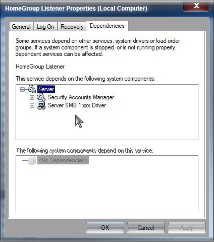 &quot;Home Group Listener&quot; service won't start, error -2147023143-dependencies.jpg