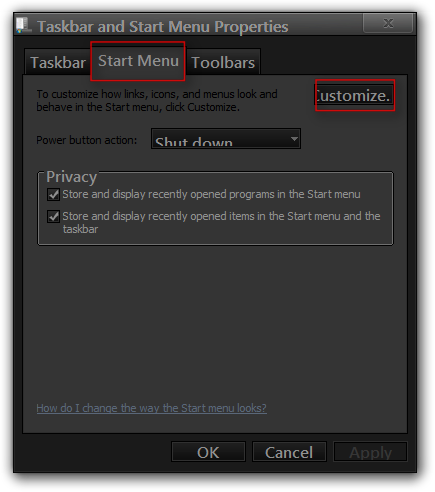 How do you get rid of the start menu &quot;tasks&quot; option when hovering?-taskbar-start-menu-properties.png