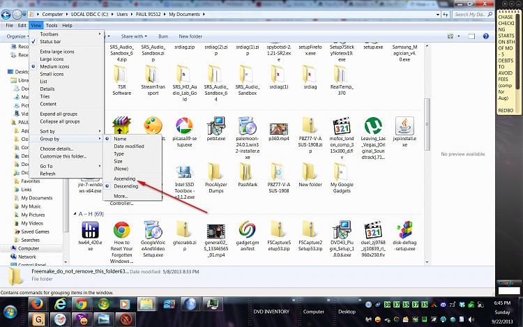 How do I change my files in documents from Z-A to A-Z-doc-pic-9-22.jpg