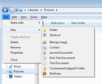 How do I make a New folder in My Pictures.-file-new.png