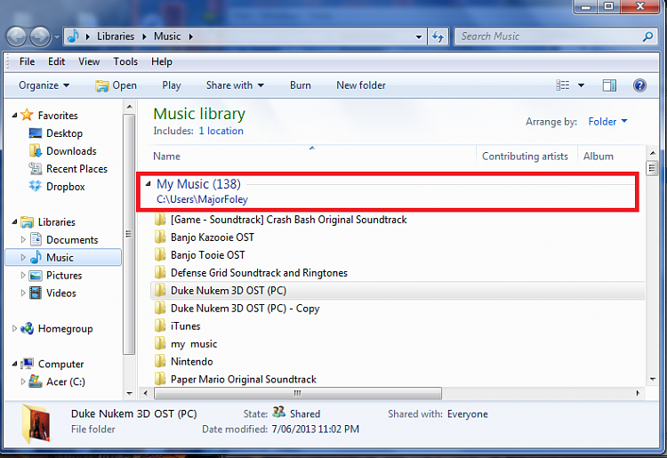 Music folder displaying a my music option and a number in brackets-do-not-want.png