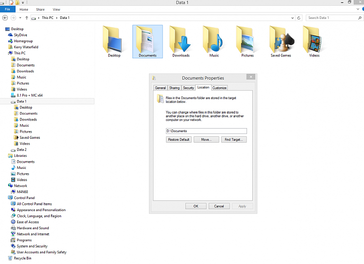 How to split windows over 2 drives w/o partitions-location-capture.png