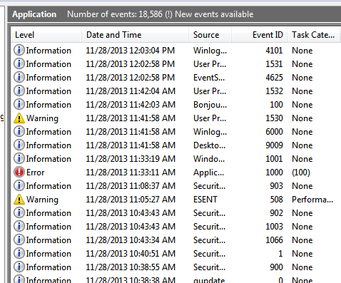How do I get Windows Explorer to START &quot;responding?&quot;-event-log.png