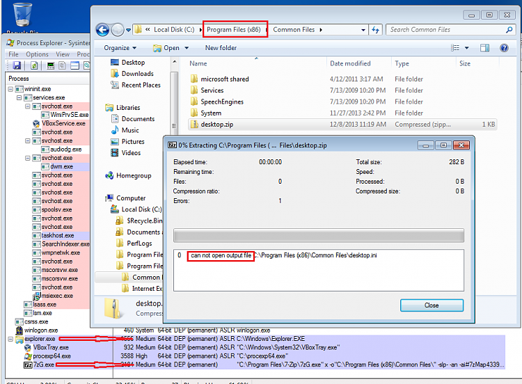 Explorer.exe normal memory usage Q and file extraction problems-7z-2.png