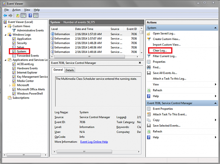 How to delete my local Win7 syslog entries? CCleaner does not help.-evlsp01.png