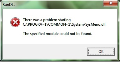 Startup error &quot;RunDLL&quot; There was a problem... sysmenu.dll-sysmenu.jpg