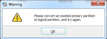 I need to convert a primary Windows partition into logical-capture2.jpg