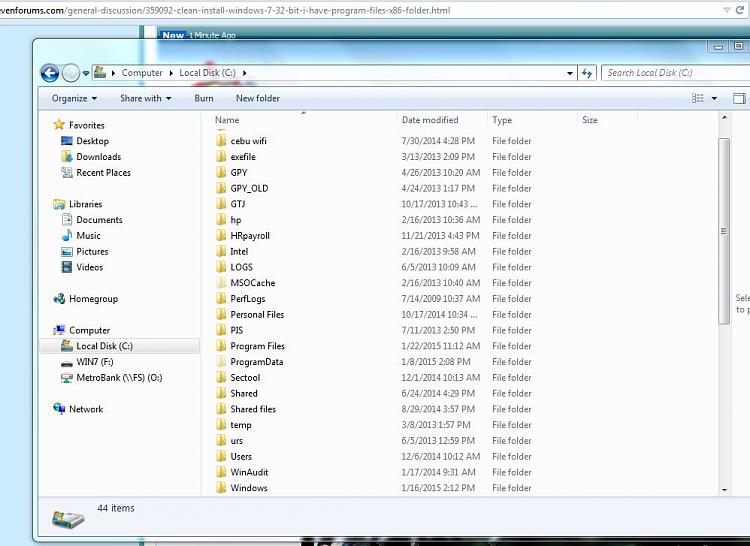 Clean install Windows 7 32 bit and I have a Program Files x86 folder.-prog.jpg