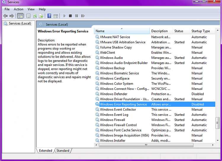 Is there is a way to make windows to not save the problem reports-servi.png