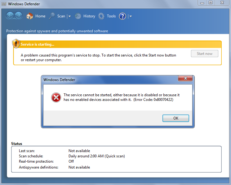 Windows 7 Errors: Defender, Update, Troubleshooter, and .NET Framework-defender.png