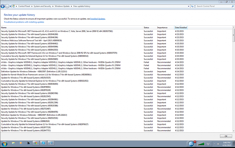 Yesterday I did a fresh window 7 re-install and ran into a new issue-myupdate.png