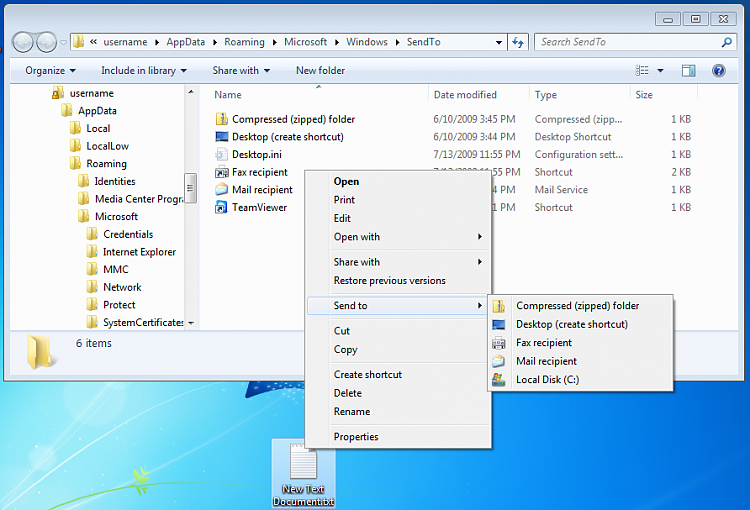 Problem - Win7 64bit Context [Send to]-sendto2.png
