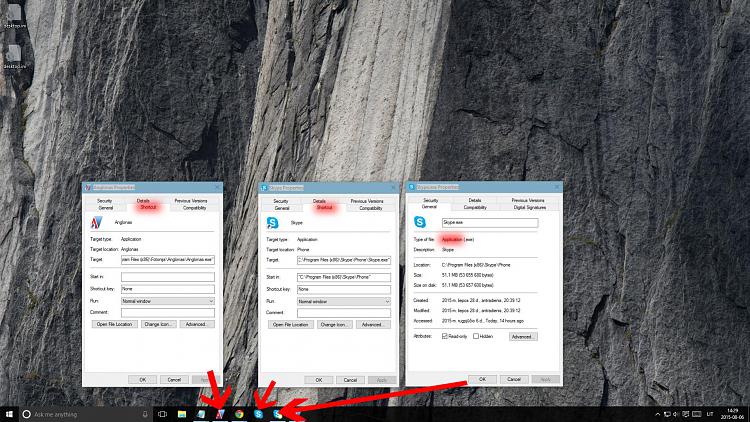 Windows 10 problem with duplicated icons in taskbar, broken Jump Lists-3-shortcut-properties-comparison.jpg