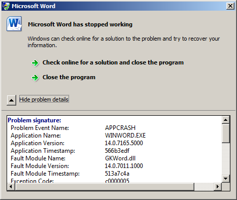 IE, Excel, Windows Explorer, Firefox, etc crashed while launching-word-crash.png