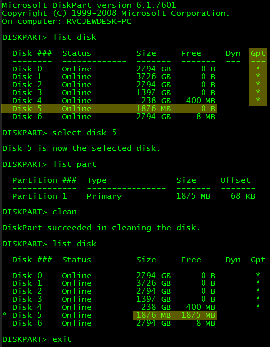 PC won't boot, safe start repair, restore from disk &amp; install windows-diskpart.png