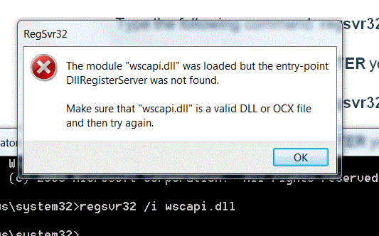 Getting &quot;Preparing Security Options&quot;-capture.gif-wscapi-file-missing-no-go.gif