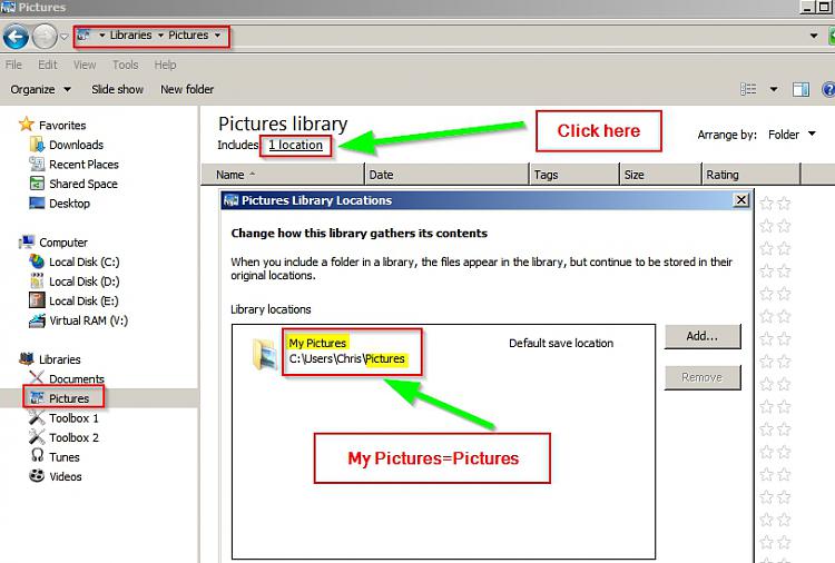 Why use &quot;Libraries&quot; when you dont know where the files are located ?-pictures.jpg