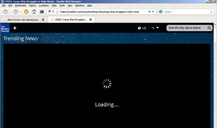 Black Screen with spinning loading-cargo-ship-struggles-high-winds-dooble-web-browser.jpg