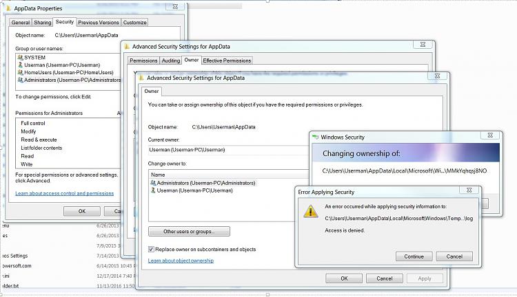 Taking Ownership of folders Does Not Work - Win 7 Ultimate-errorappdatapermissions.jpg