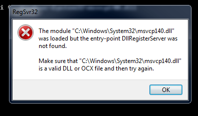 [Question](Windows 7)[Enviornment Variable (PATH)] VisualC++2015 issue-dll_reg_error.png