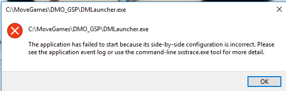 Side by Side error for a game application.-dmo-launcher-issue.png