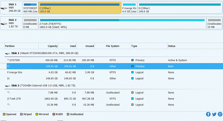 Hard drive partitions show as unformatted but Windows 7 works properly-minitool.png