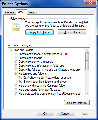 Windows 7 not showing all Thumbnails + green bar-we-folder-options-icons.png
