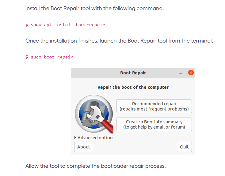 How to fix boot when grub is installed and grub is broken?-image.png