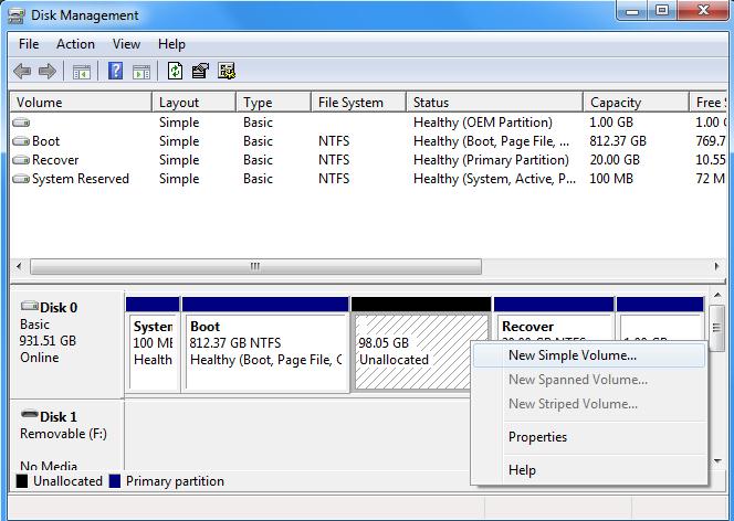 Partitioning... Trying to create a new simple volume.-newsimpvo..jpg