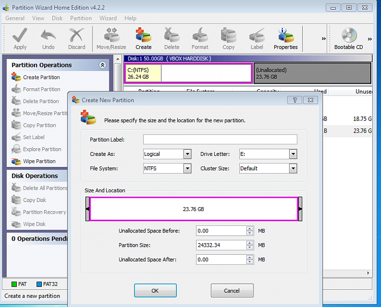 How do I make an extended partition with logical-capture.png