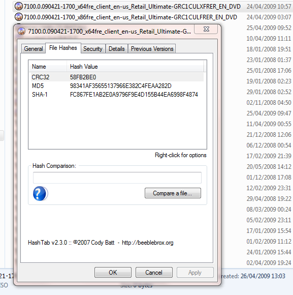 Windows 7 RC - 7100 Hashes-hashesx64.png