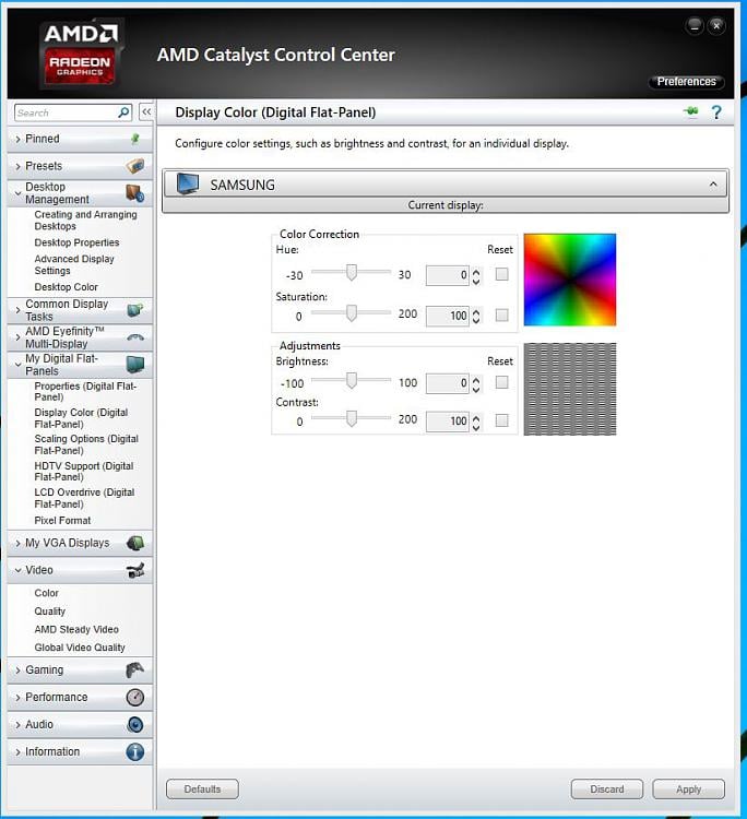 AMD equivalant to the NVidia digital vibrance Solved ...