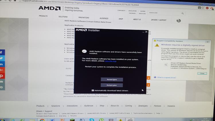 No AMD graphics driver is installed, or the AMD driver is not function-20160228_153732.jpg
