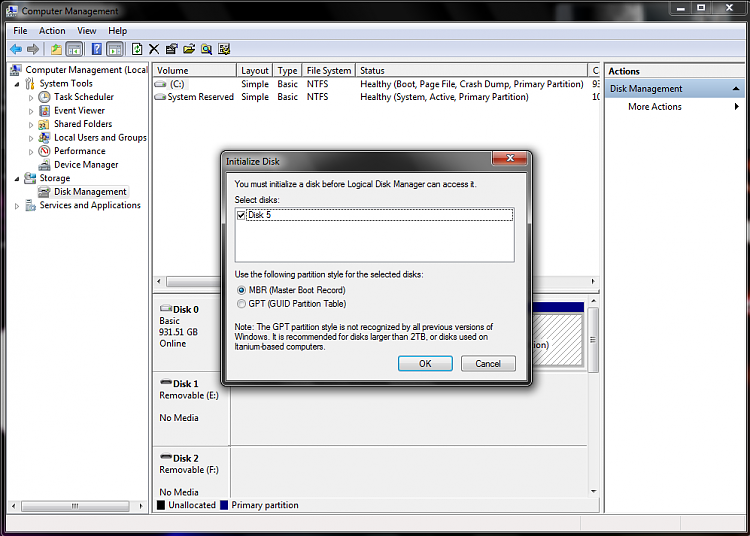 How Do I Initialize A Disk In Windows Vista