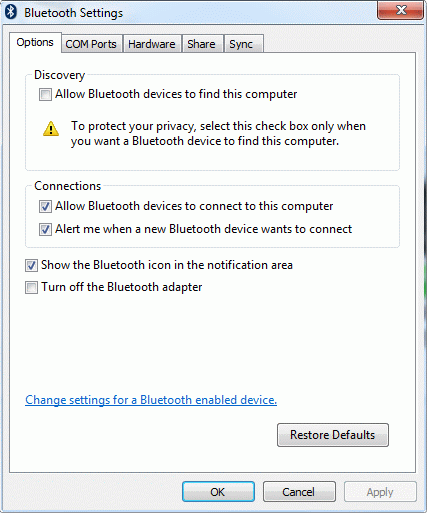 USB Bluetooth Dongle Not Able to Add (See) BT Device-bluetooth-settings-options-tab.gif