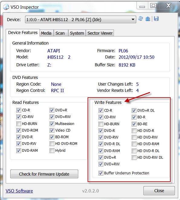 BD-ROM doesn't recognise writeable discs-vsoinspector.jpg