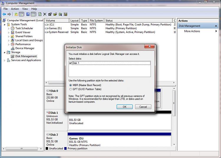 Upgraded main HDD and now a secondary HDD is showing Unallocated-unallocated.jpg