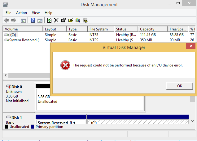 HDD shows in Device manager, I/O Error,Only showing 3GB Capacity-errort.png