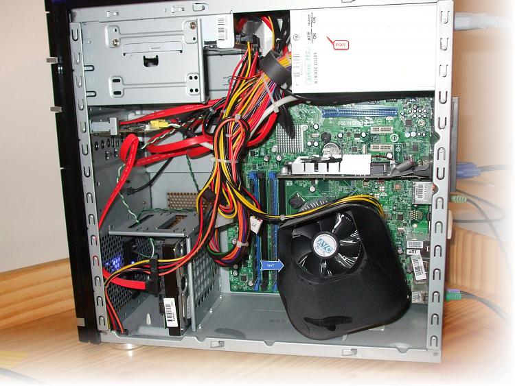 Can I add hard drive to pictured PC and is the fan OK-pc_inside.jpg