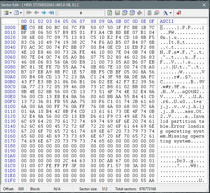 Corrupted disk structure, tried repair, only found one partition.-sector-0.png