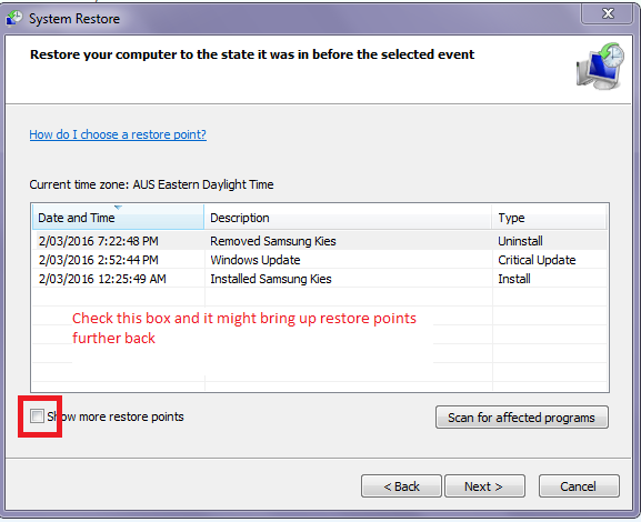 Printer not connecting over network/permissions changed-restore.png